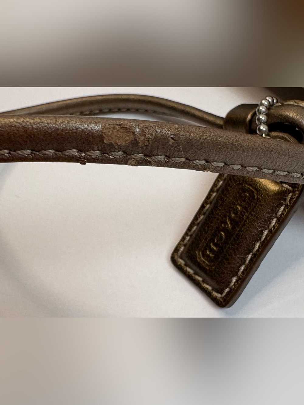 Coach Vintage Leather Wristlet Tan Bronze Trim Clutch Wallet Y2K - Picture 6 of 9